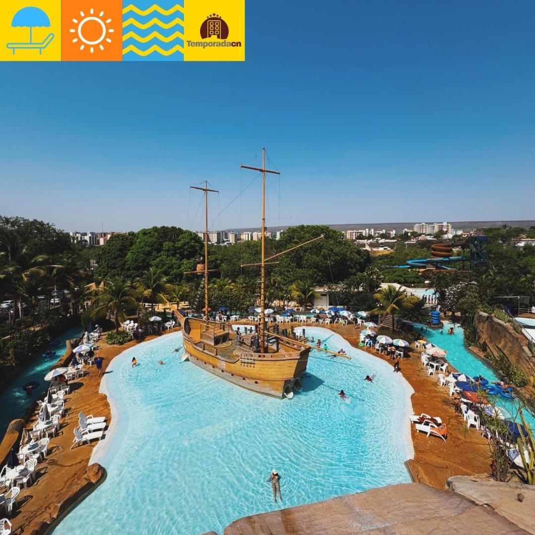 Апарт отель Piazza Com Acesso Ao Acqua Park Калдас-Новас Экстерьер фото